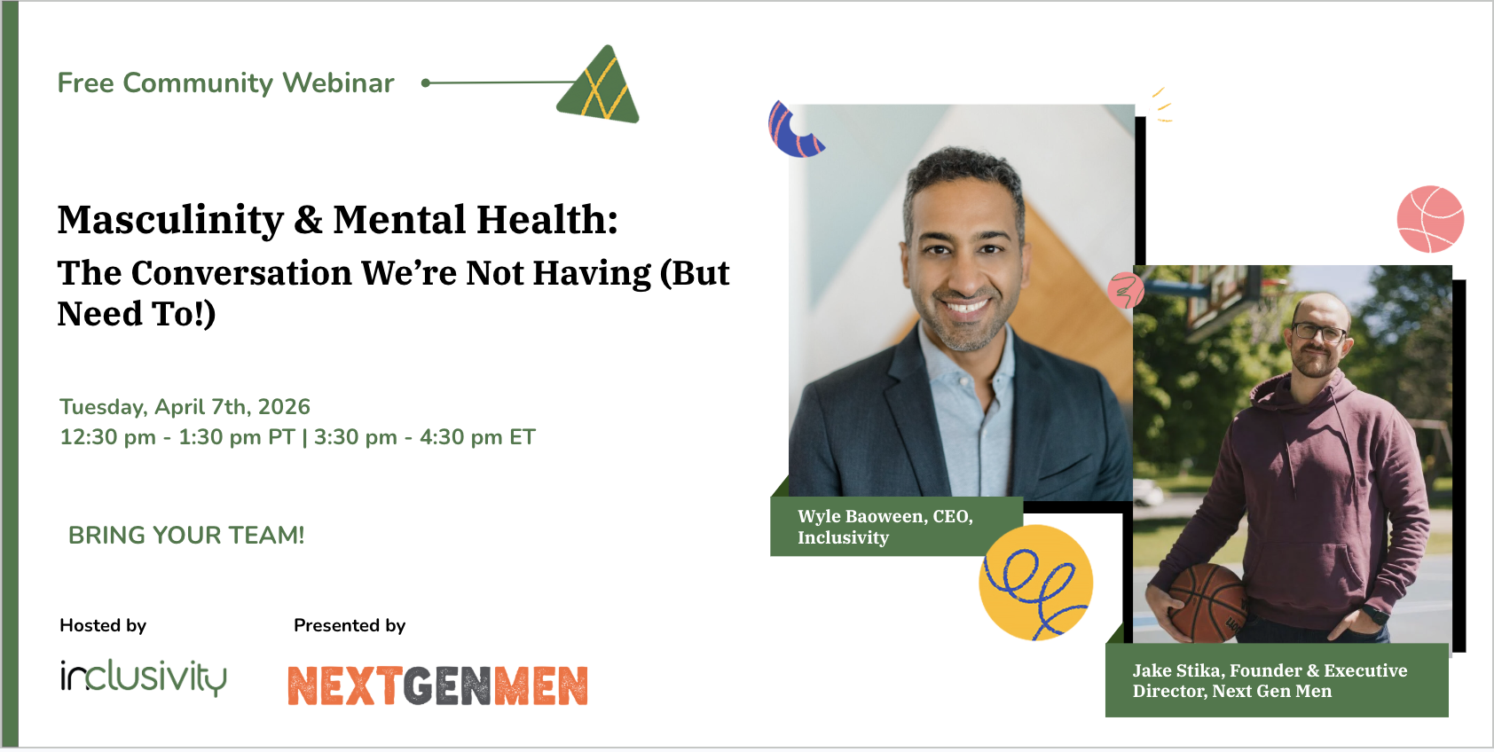 Masculinity & Mental Health Webinar Banner
